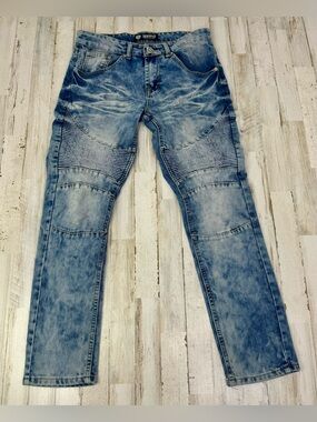 Encrypted Slim The Collection Blue Jean Fit 30x29 Acid Wash Streetwear Pant